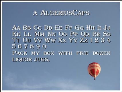 a AlgeriusCaps Font Preview