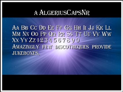 a AlgeriusCapsNr Font Preview