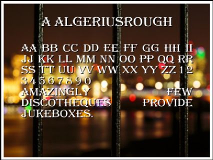 a AlgeriusRough Font Preview