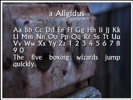 a Allgidus Font Preview
