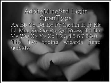 AdobeMingStd Light OpenType Font Preview