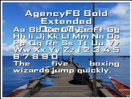 AgencyFB Bold Extended OpenType Font Preview