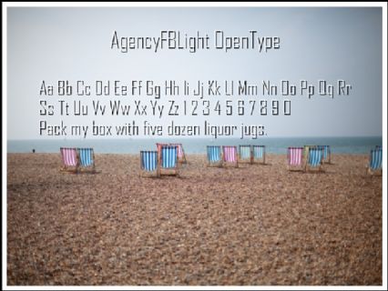 AgencyFBLight OpenType Font Preview