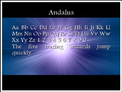 Andalus Font Preview