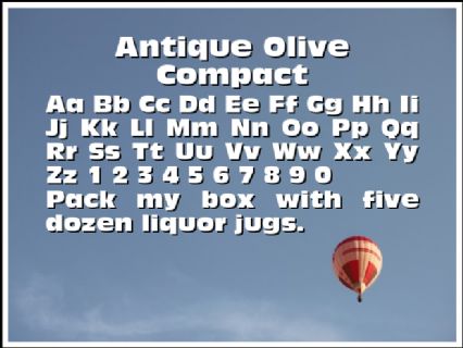 Antique Olive Compact Font Preview