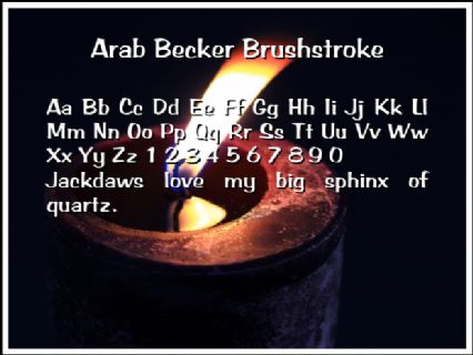 Arab Becker Brushstroke Font Preview