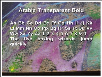 Arabic Transparent Bold Font