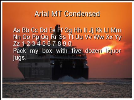 Arial MT Condensed Font Preview