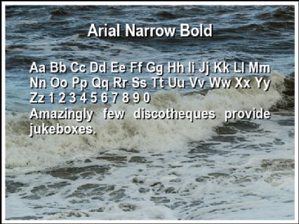 Arial Narrow Bold Font Preview