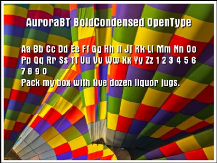 AuroraBT BoldCondensed OpenType Font Preview