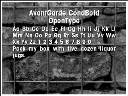 AvantGarde CondBold OpenType Font Preview