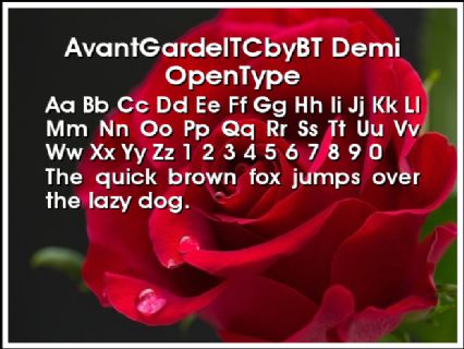 AvantGardeITCbyBT Demi OpenType Font Preview