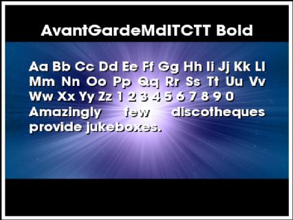 AvantGardeMdITCTT Bold Font Preview