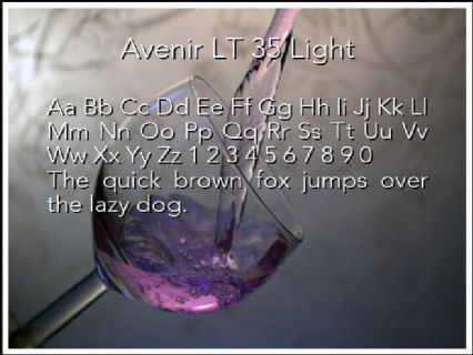 Avenir LT 35 Light Font Preview