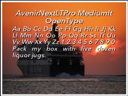 AvenirNextLTPro MediumIt OpenType Font Preview