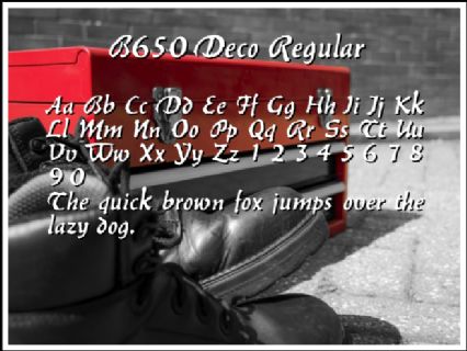 B650 Deco Regular Font Preview