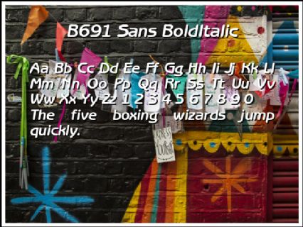 B691 Sans BoldItalic Font Preview