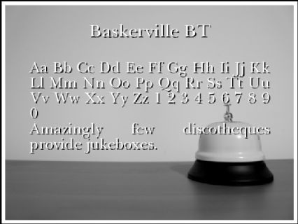 Baskerville BT Font Preview