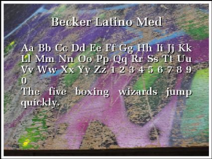 Becker Latino Med Font Preview