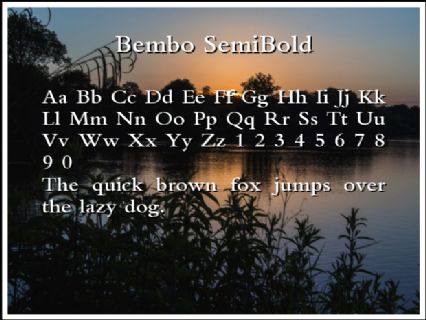 Bembo SemiBold Font Preview