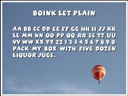 Boink LET Plain Font Preview