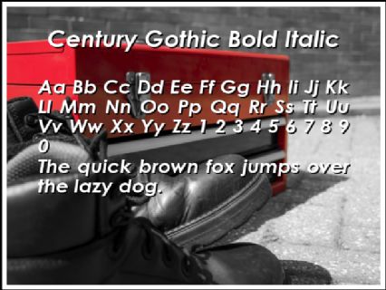 Century Gothic Bold Italic Font Preview