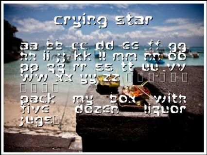 Crying Star Font Preview