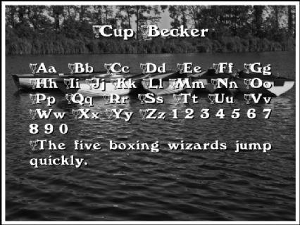 Cup Becker Font Preview