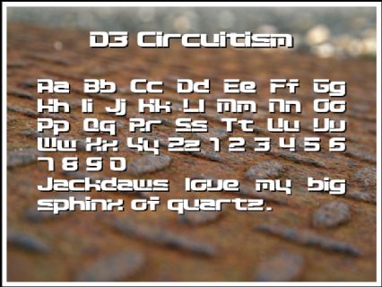 D3 Circuitism Font Preview