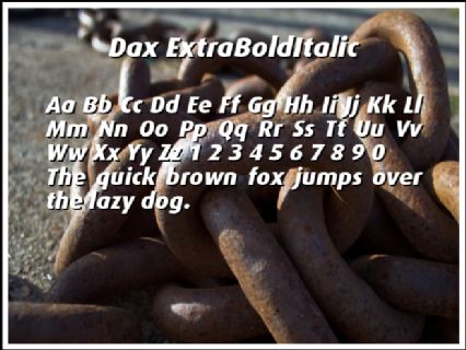 Dax ExtraBoldItalic Font Preview