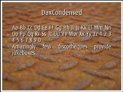 DaxCondensed Font Preview