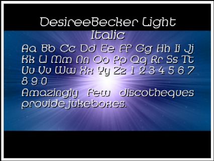 DesireeBecker Light Italic Font Preview