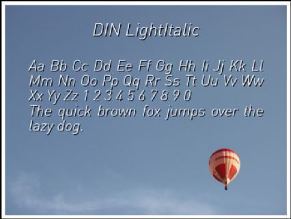 DIN LightItalic Font