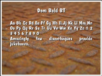 Dom Bold BT Font Preview