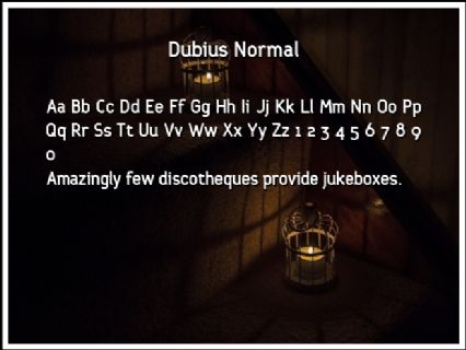Dubius Normal Font Preview