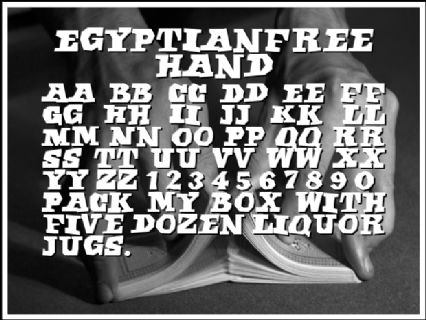 EgyptianFreehand Font Preview