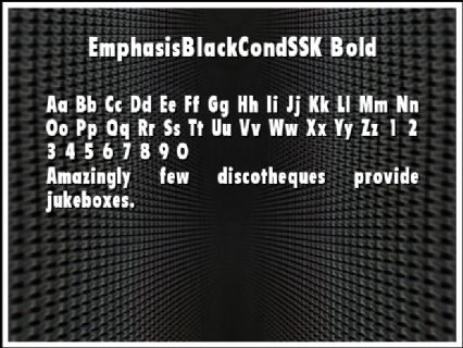 EmphasisBlackCondSSK Bold Font Preview