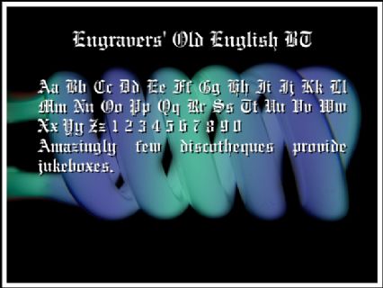 Engravers' Old English BT Font Preview