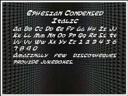 Ephesian Condensed Italic Font Preview