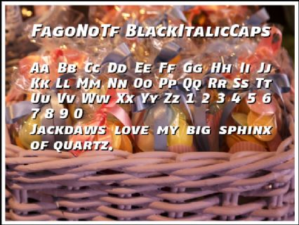 FagoNoTf BlackItalicCaps Font Preview