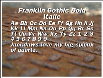 franklin gothic font italic