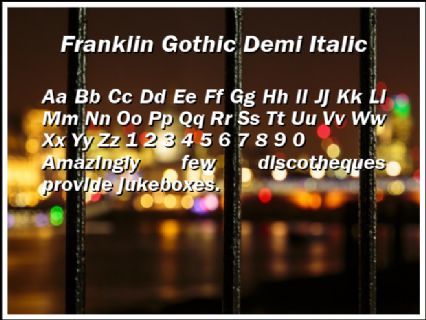 Franklin Gothic Demi Italic Font