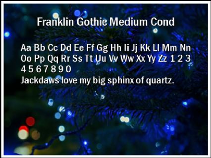 Franklin Gothic Medium Cond Font Preview