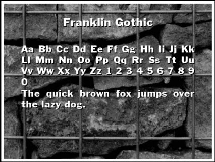 Franklin Gothic Font Preview