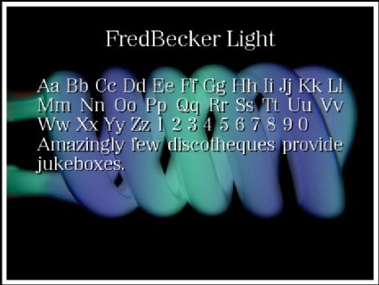 FredBecker Light Font Preview