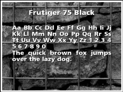 Frutiger 75 Black Font Preview