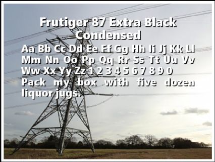 Frutiger 87 Extra Black Condensed Font Preview