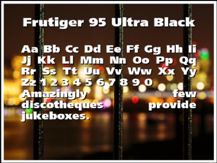 Frutiger 95 Ultra Black Font Preview