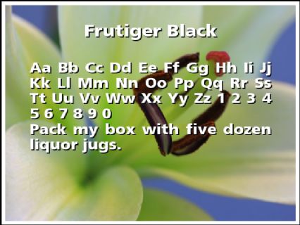 Frutiger Black Font Preview