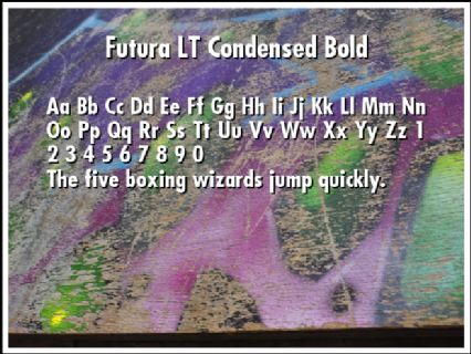Futura LT Condensed Bold Font Preview